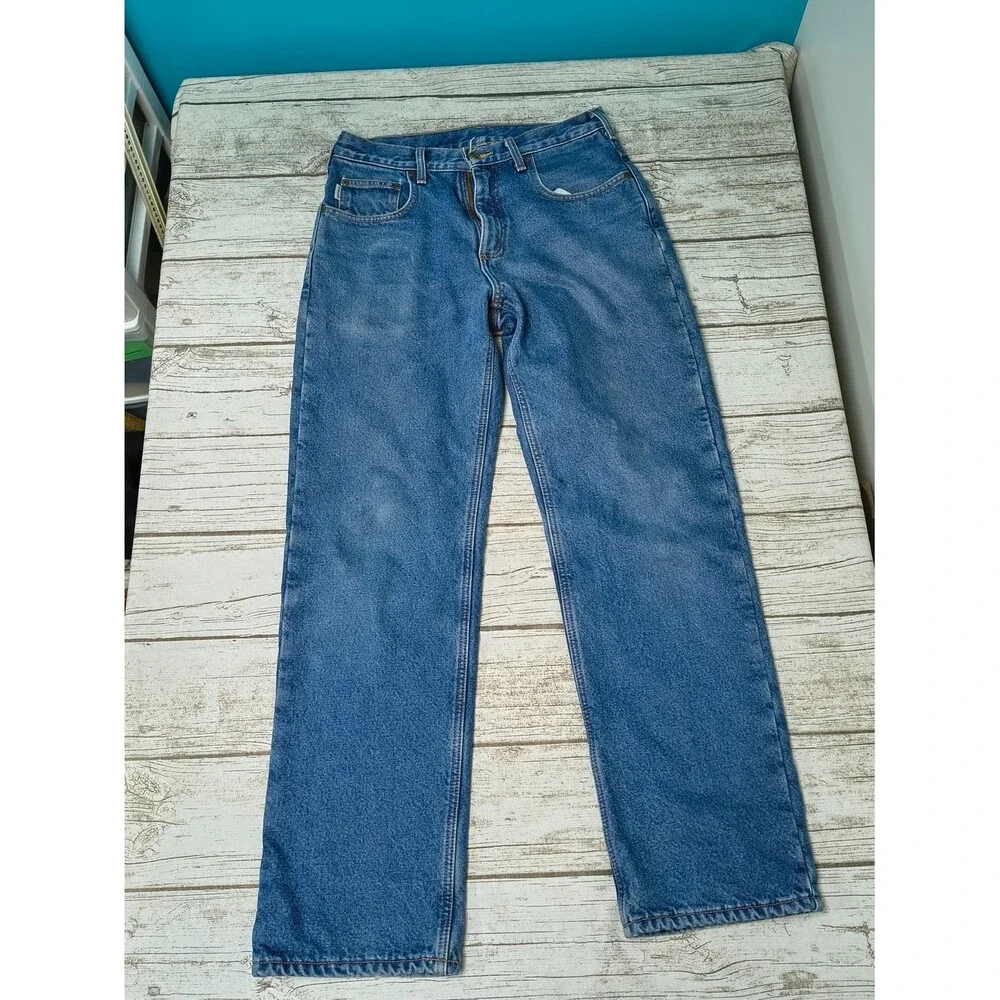 Carhartt Men's Denim Fleece Lined Jeans Size 30x32